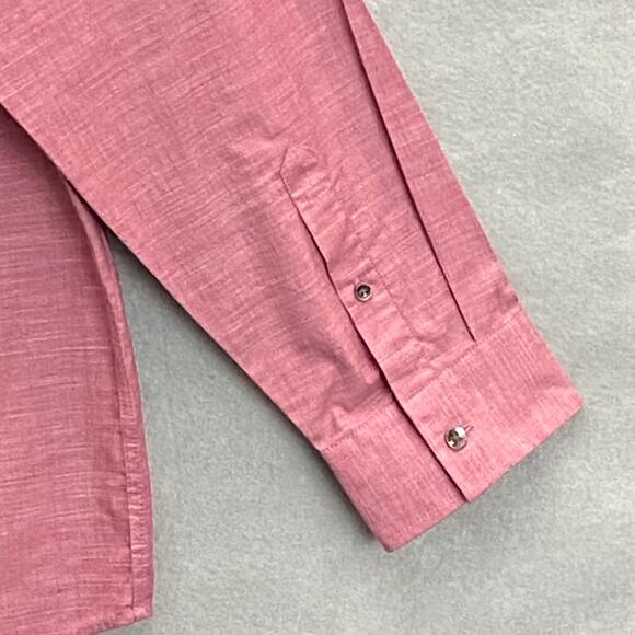 Alfani Men's XXL Button-Up Shirt Cotton 2 Chest Pockets Smudge Cranberry NEW - Picture 8 of 12